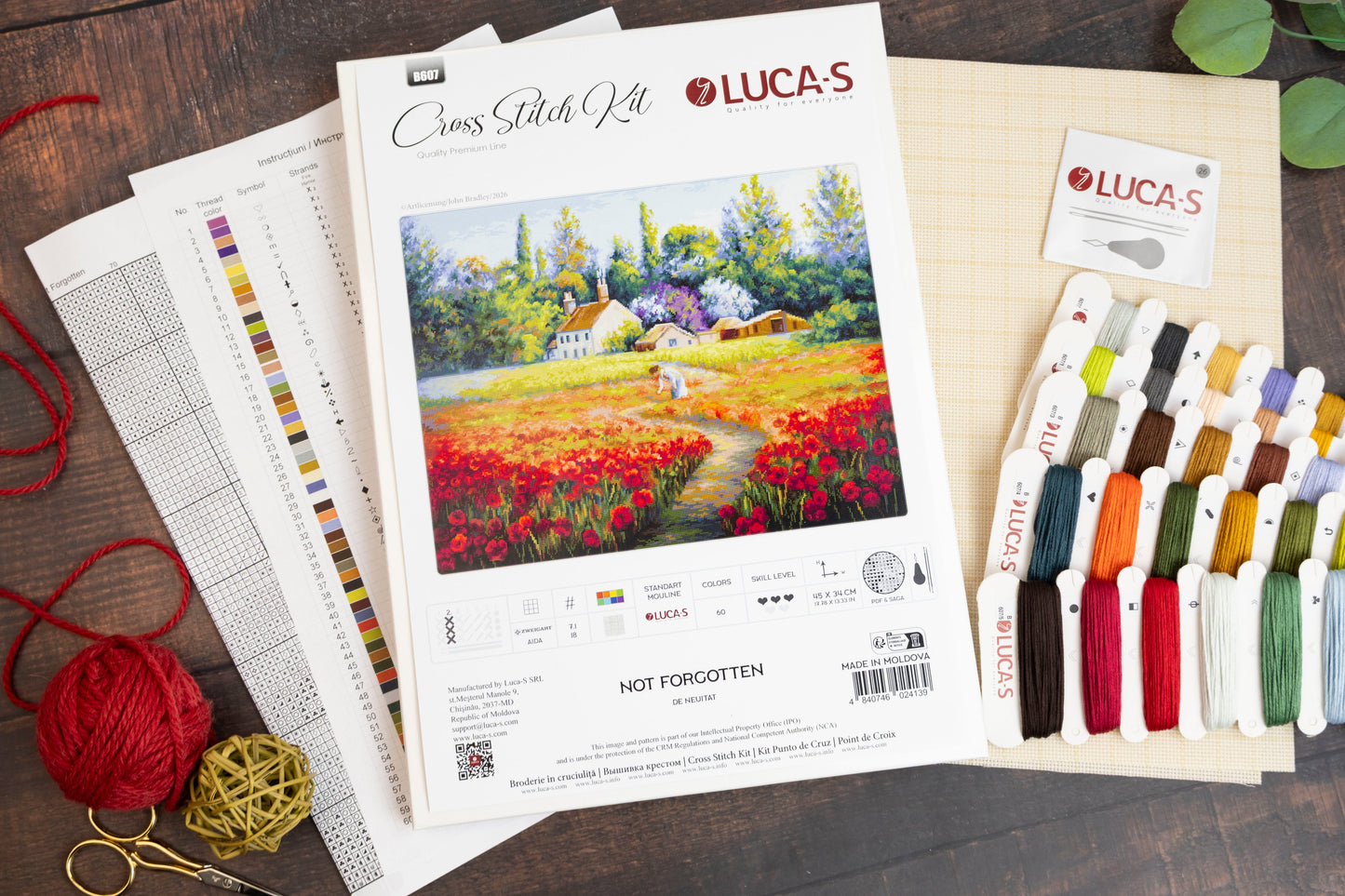 Набор для вышивки крестом Luca-S - Незабытое, B607
