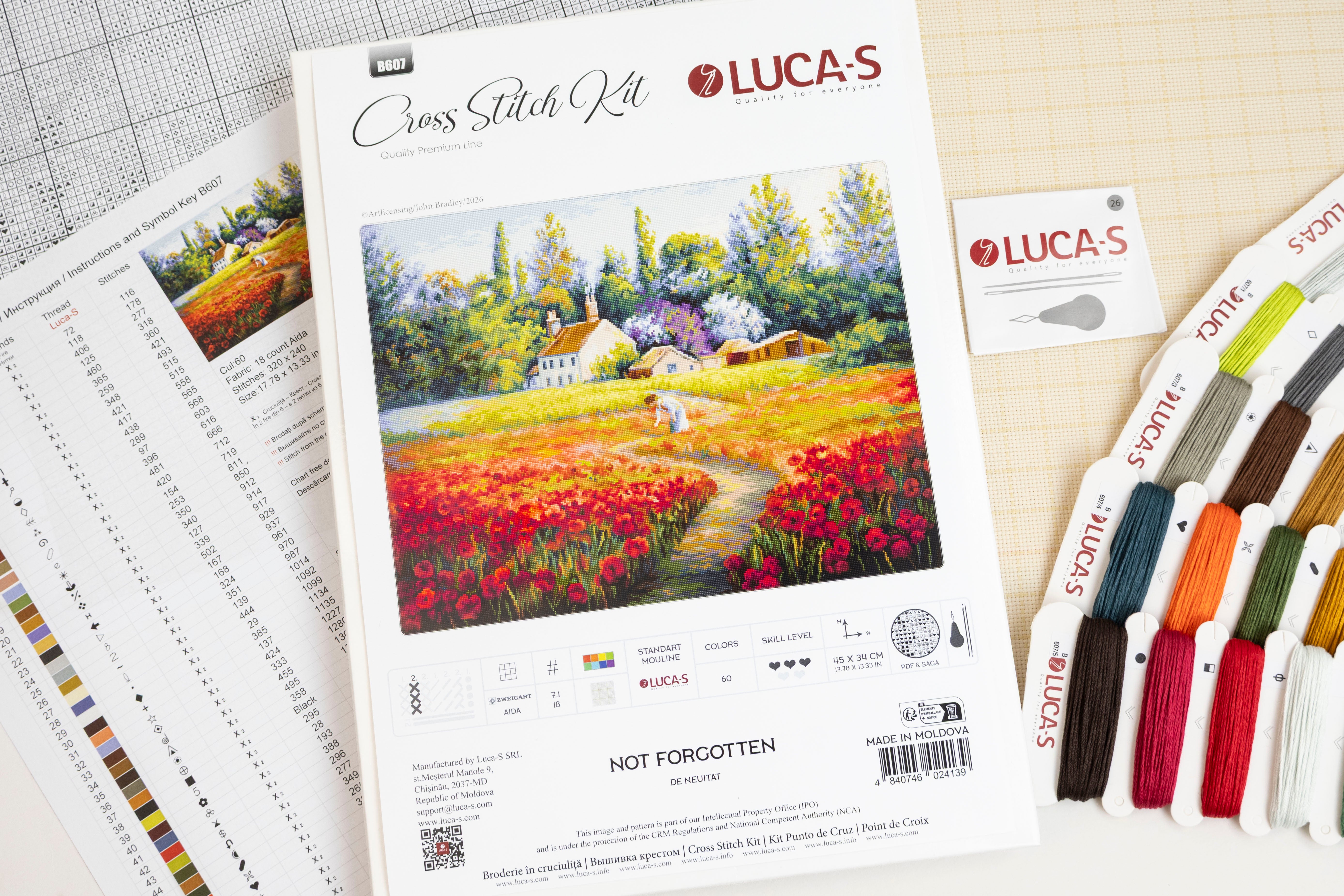 Cross Stitch Kit Luca-S - Not Forgotten, B607 – Luca-S Wholesale