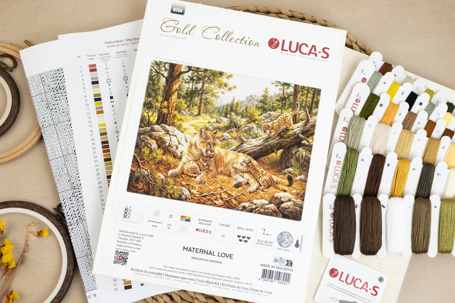 Cross Stitch Kit Luca-S Gold - Maternal Love, B734