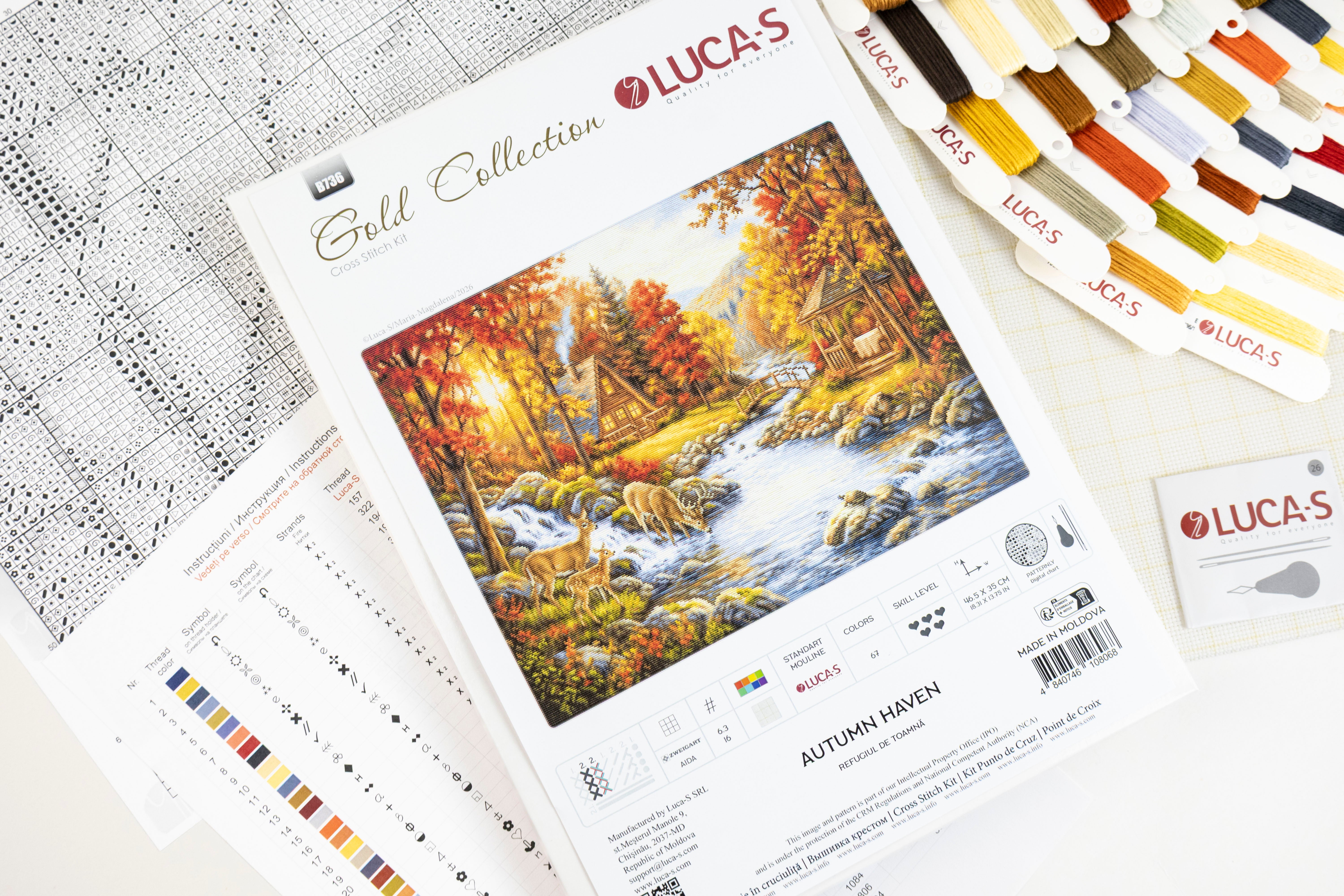 Cross Stitch Kit Luca-S GOLD - Autumn Haven, B736 – Luca-S Wholesale