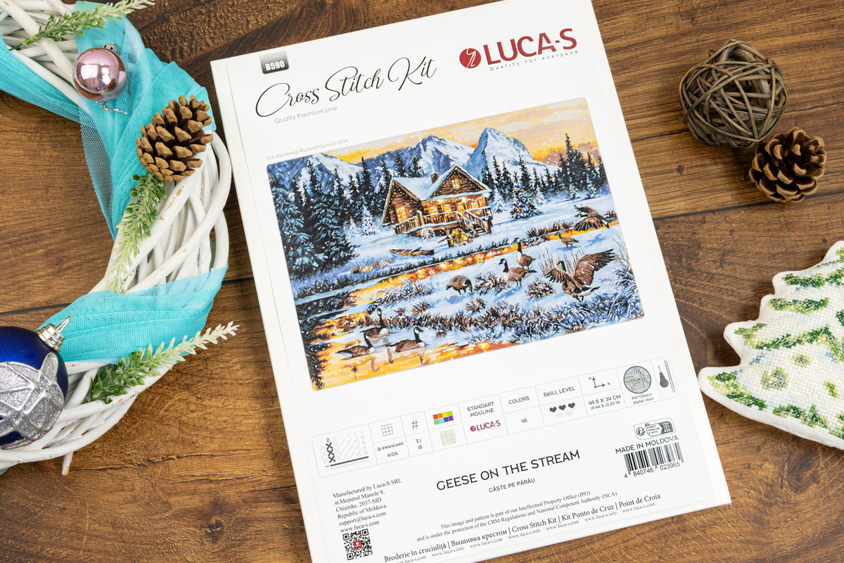 Cross Stitch Kit Luca-S - Geese on the Stream, B590