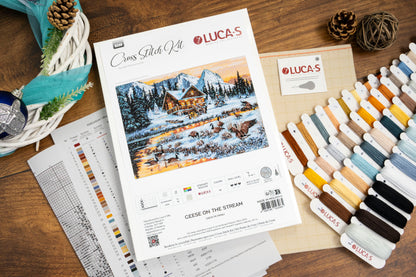 Cross Stitch Kit Luca-S - Geese on the Stream, B590