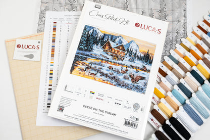 Cross Stitch Kit Luca-S - Geese on the Stream, B590