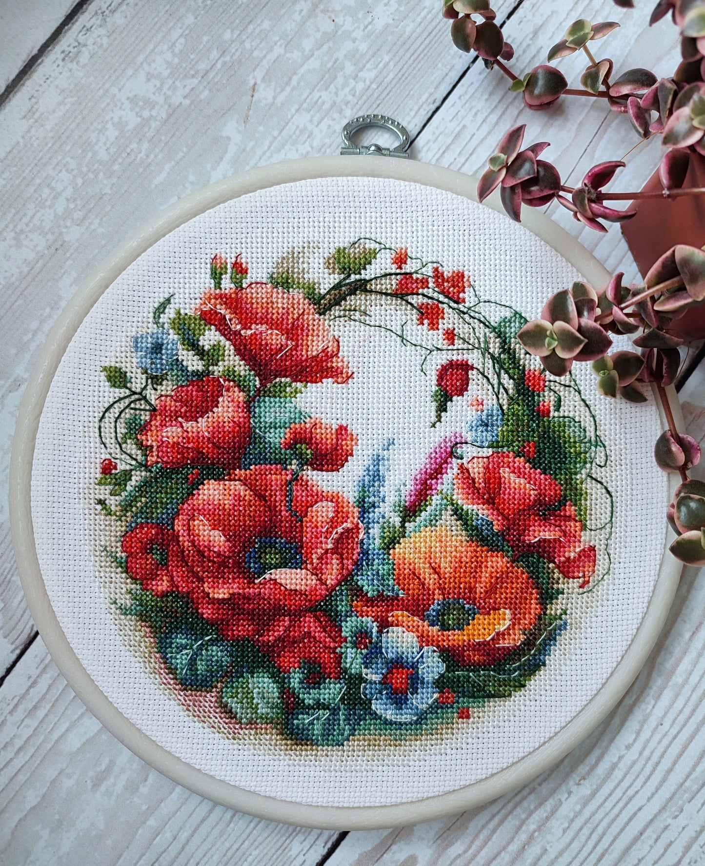 Cross Stitch Kit with Hoop Included Luca-S - Composition With Poppies, BC209