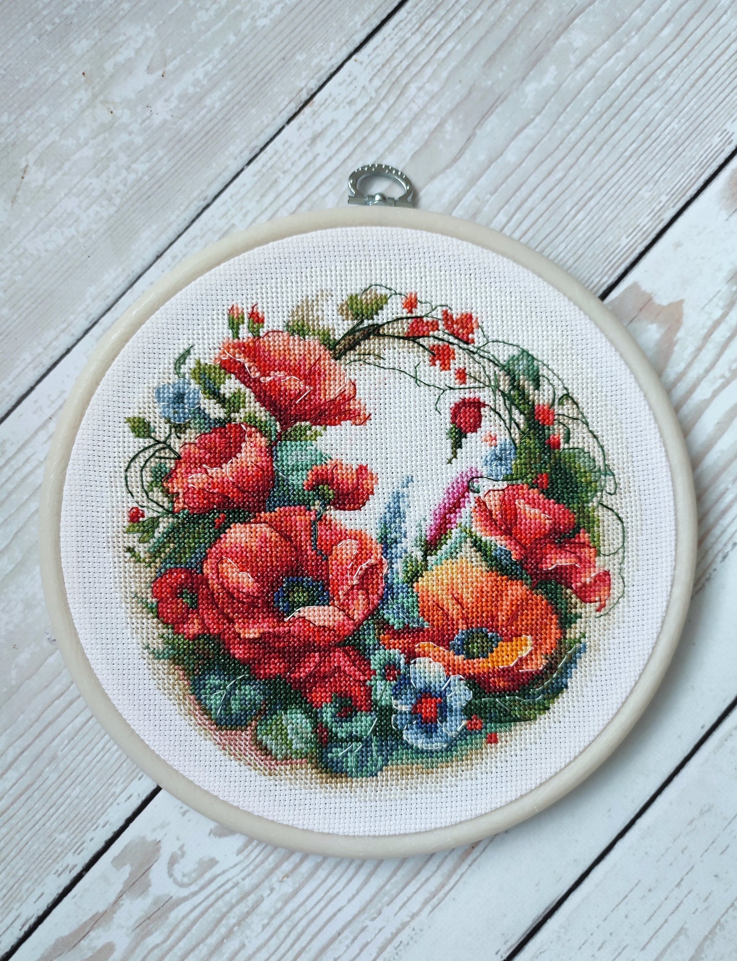 Cross Stitch Kit with Hoop Included Luca-S - Composition With Poppies, BC209