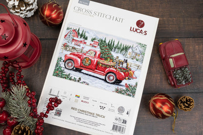 Cross Stitch Kit Luca-S GOLD- Red Christmas Truck, BU5101