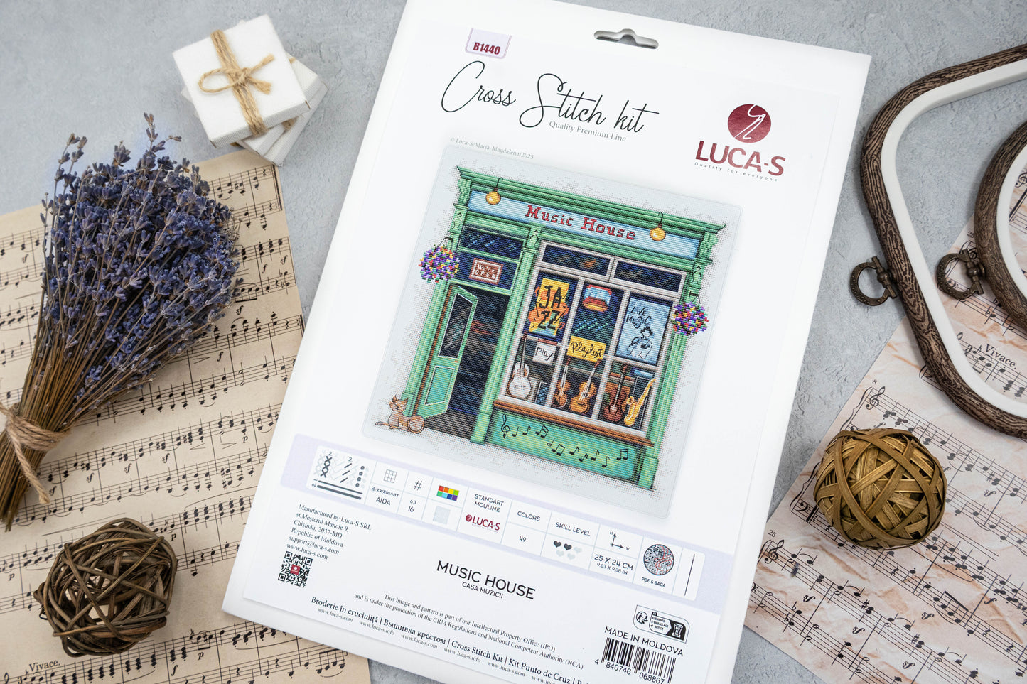 Cross Stitch Kit Luca-S - Music House, B1440