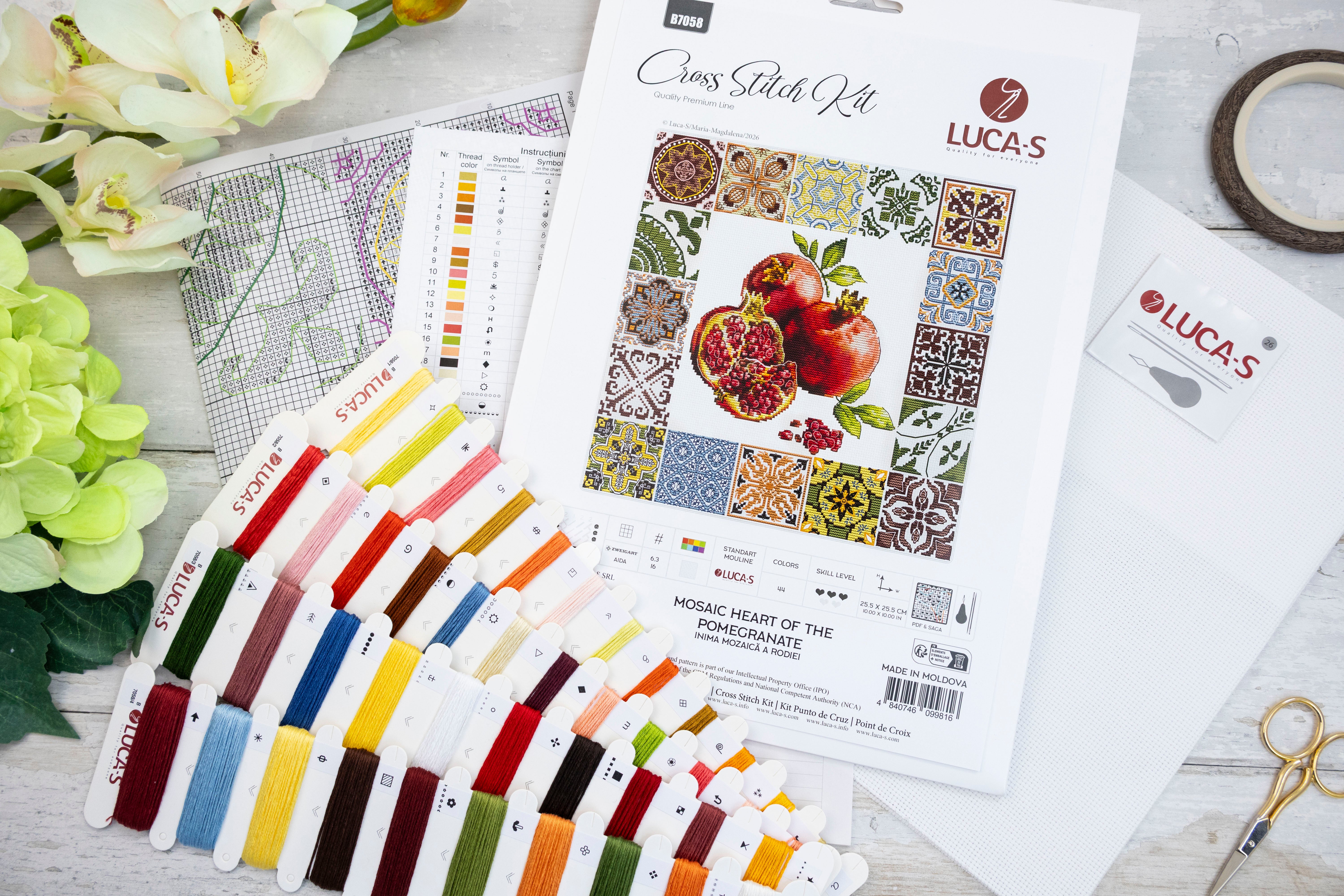 Cross Stitch Kit Luca-S - Mosaic Heart of the Pomegranate, B7058