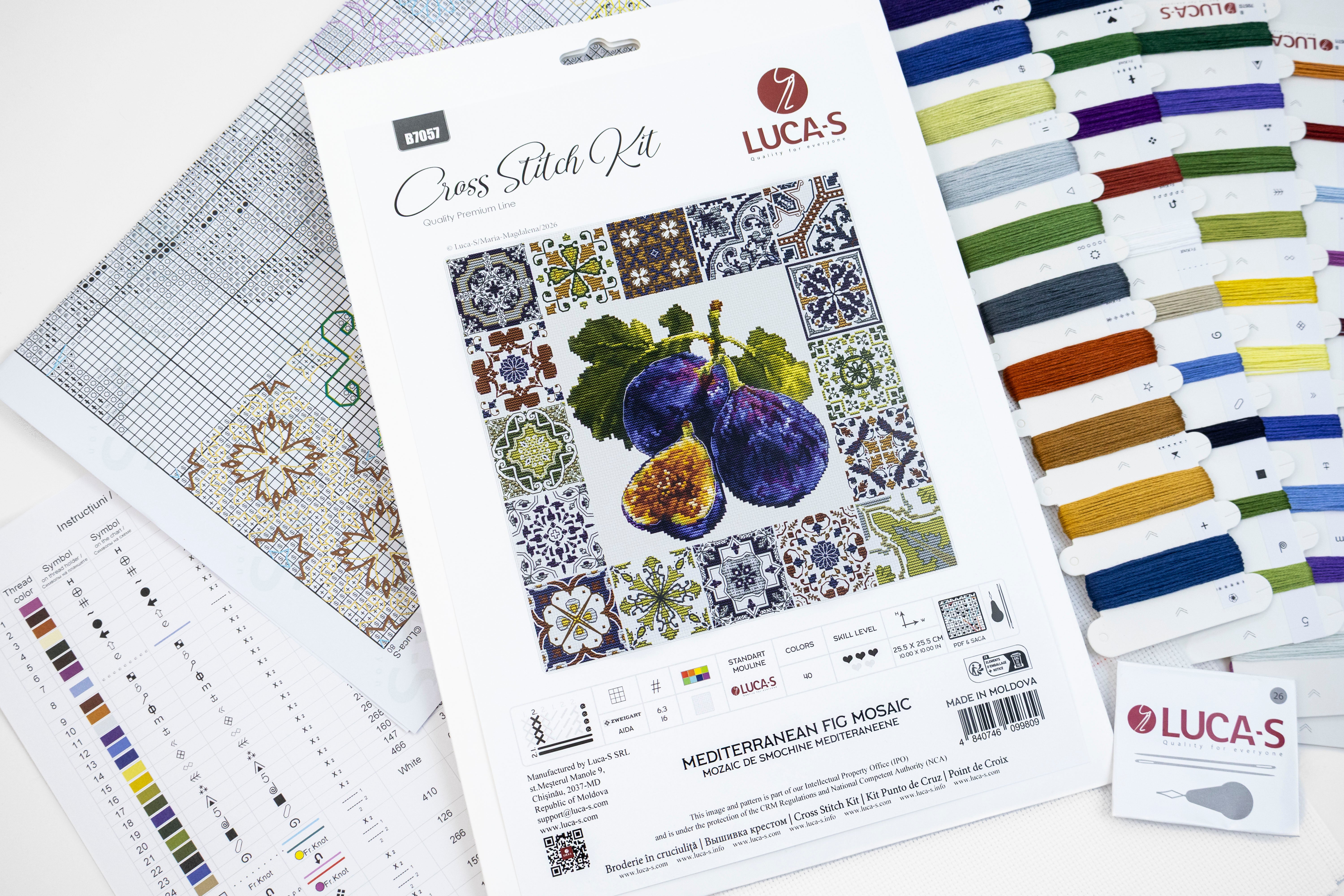 Cross Stitch Kit Luca-S - Mediterranean Fig Mosaic, B7057 – Luca-S