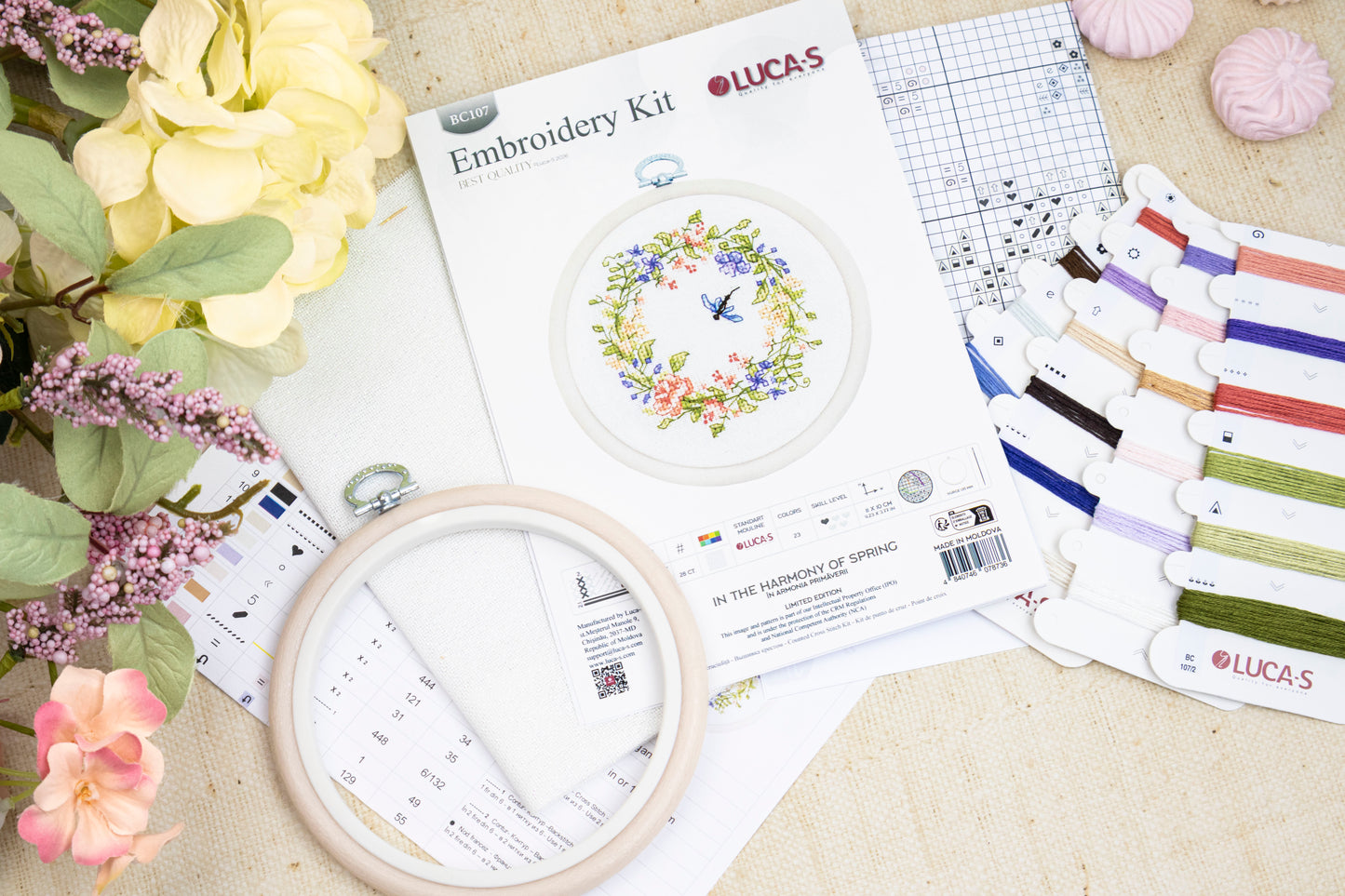 Cross Stitch Kit with Hoop Included Luca-S - In the Harmony of Spring, BC107