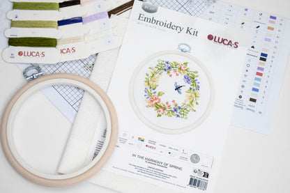 Cross Stitch Kit with Hoop Included Luca-S - In the Harmony of Spring, BC107