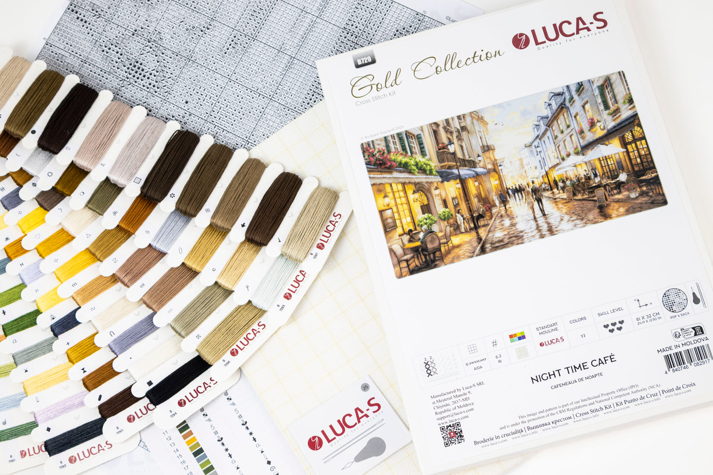 Cross Stitch Kit Luca-S GOLD - Night Time Café, B729
