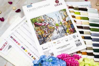 Cross Stitch Kit Luca-S GOLD - Paris Flower Shop, BU5107