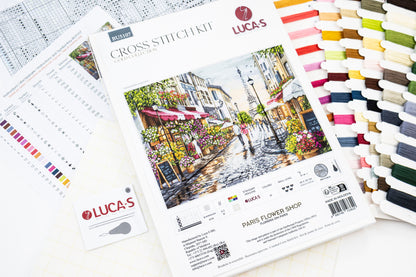 Cross Stitch Kit Luca-S GOLD - Paris Flower Shop, BU5107