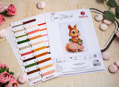 Cross Stitch Kit Luca-S - The Squirrel's Gift, B1414