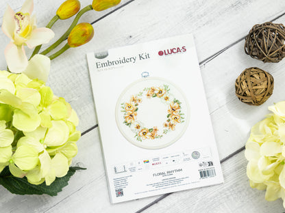 Cross Stitch Kit with Hoop Included Luca-S - Floral Rhythm, BC110