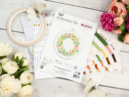 Cross Stitch Kit with Hoop Included Luca-S - The Elegance of Roses, BC111