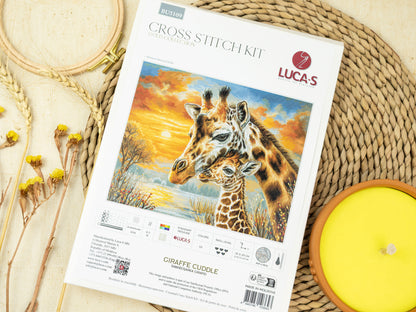 Cross Stitch Kit Luca-S GOLD - Giraffe Cuddle, BU5109