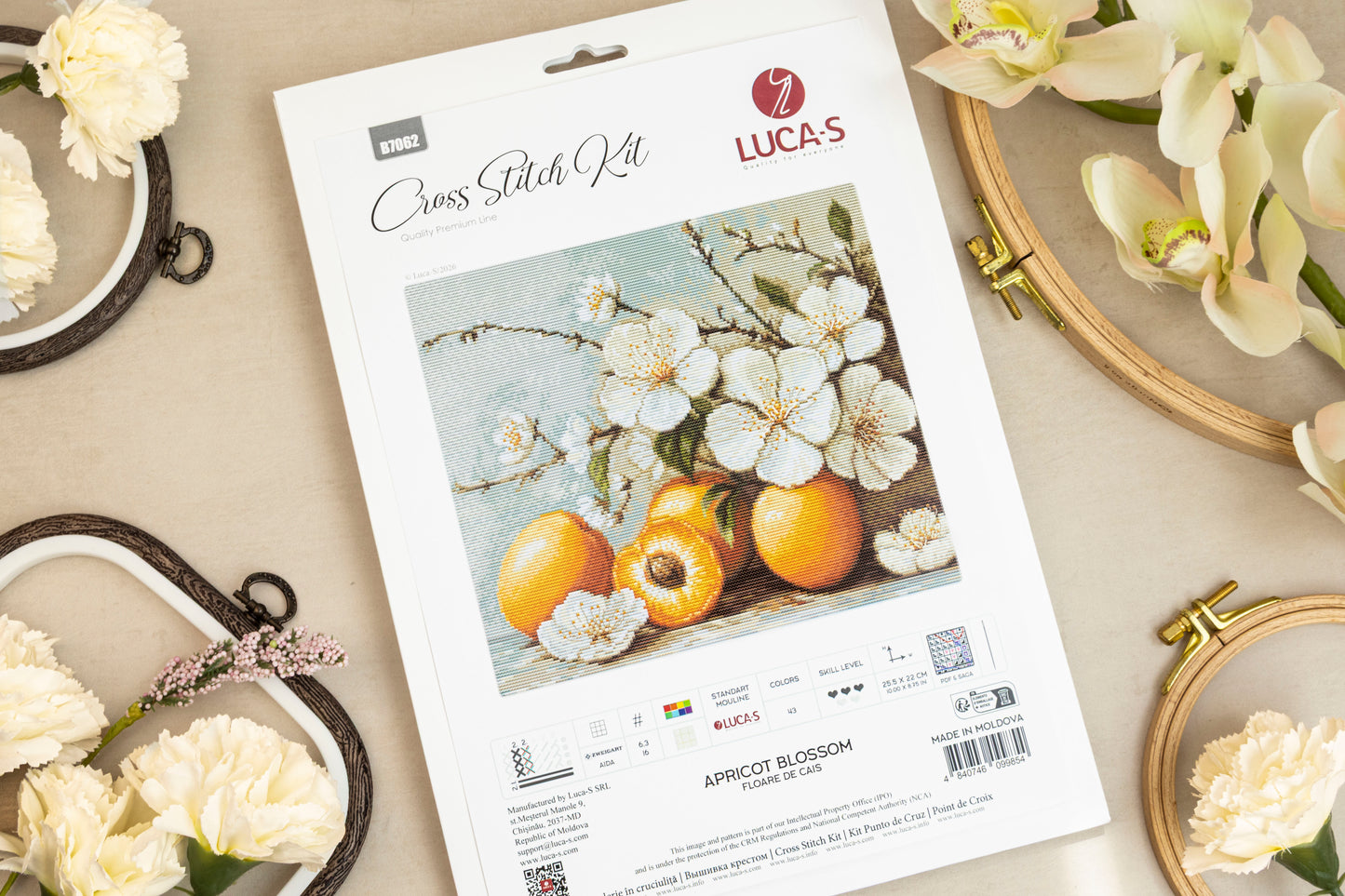 Cross Stitch Kit Luca-S - Apricot blossom, B7062