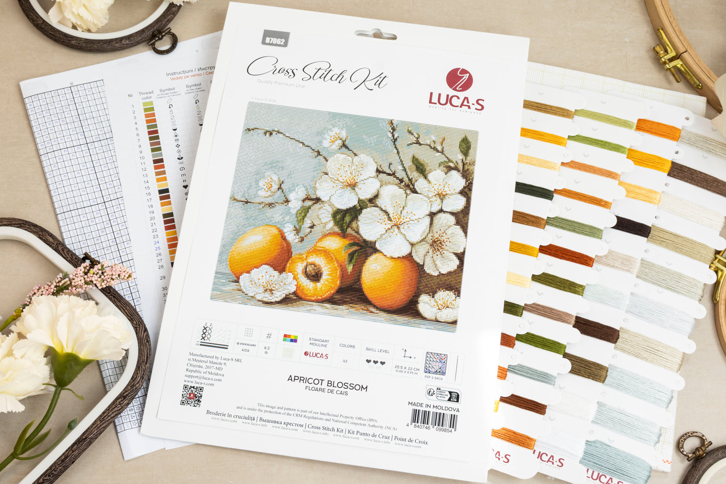 Cross Stitch Kit Luca-S - Apricot blossom, B7062