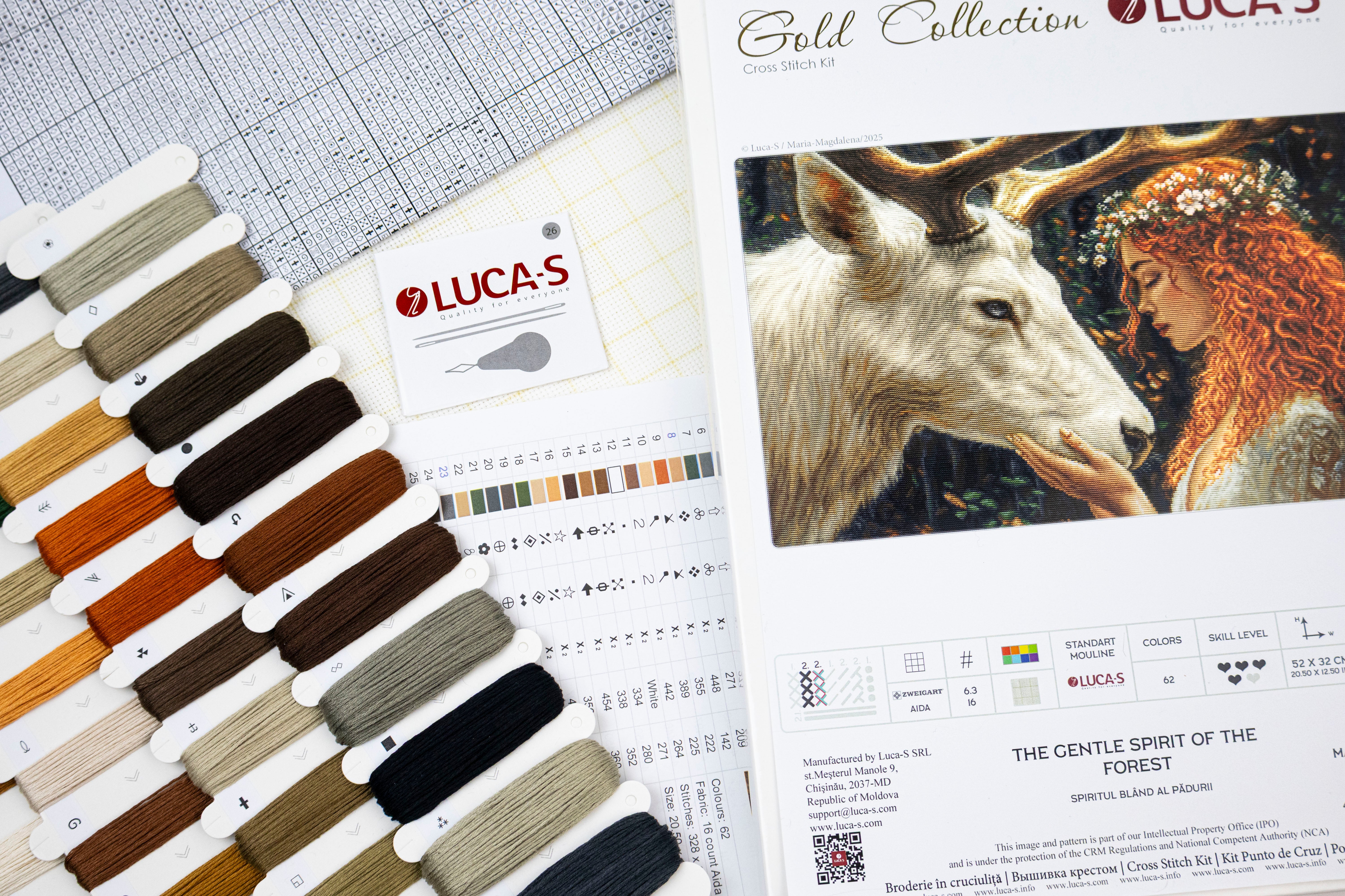 Cross Stitch Kit Luca-S GOLD - The Gentle Spirit of the Forest