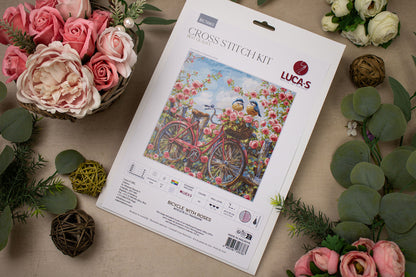 Cross Stitch Kit Luca-S -  Bicycle with Roses , BU5061