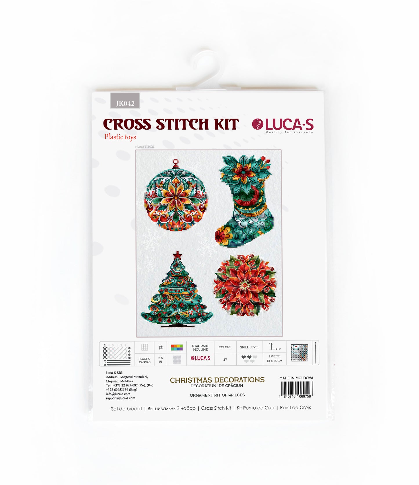 Toys Cross Stitch Kits - Christmas Decorations, JK042