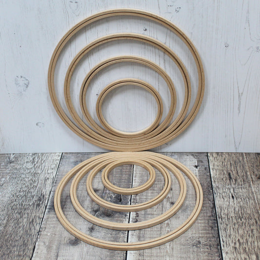 Embroidery Hoops - Screwless Wood Embroidery Display Hoops, Round Shape
