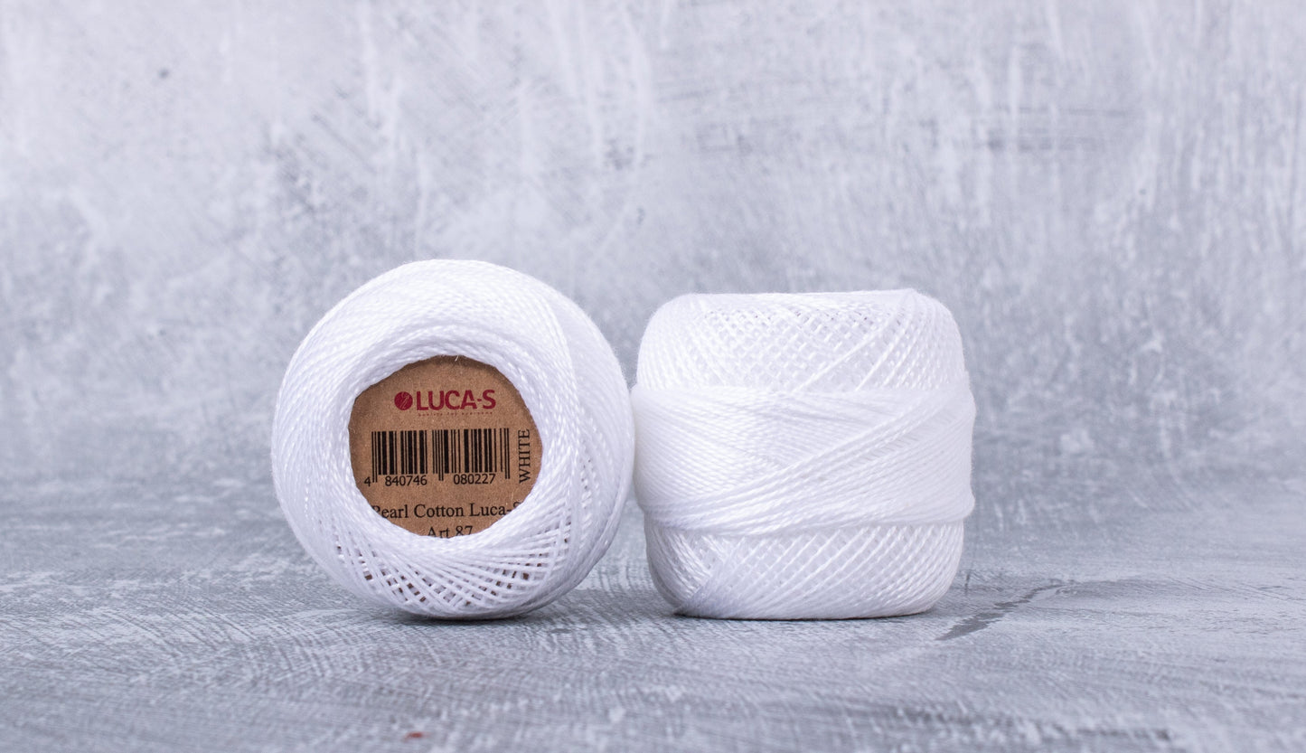 Embroidery Threads - Box, Pearl Cotton Luca-S, Art. 87 / White