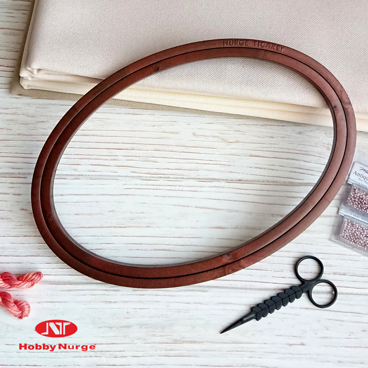 Wholesale NBEADS 6 Pcs Rubber and Plastic Embroidery Hoops 