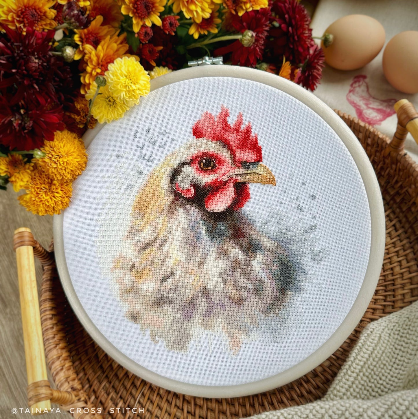 Cross Stitch Kit with Hoop Included Luca-S - The Chicken, BC216