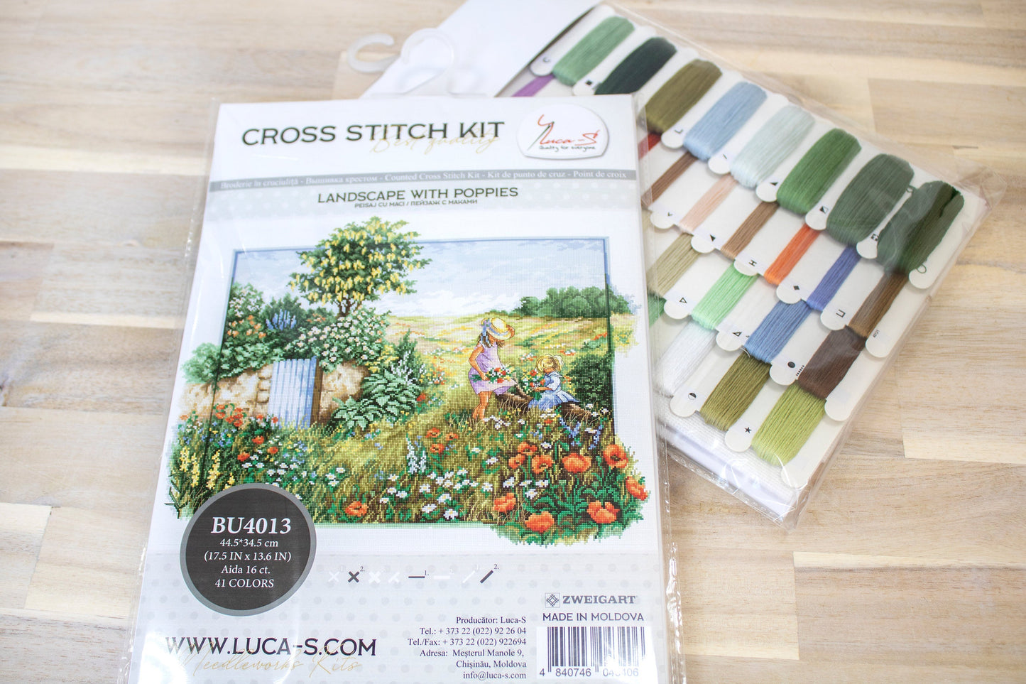 Cross Stitch Kit Luca-S - Landscape with Poppies, BU4013
