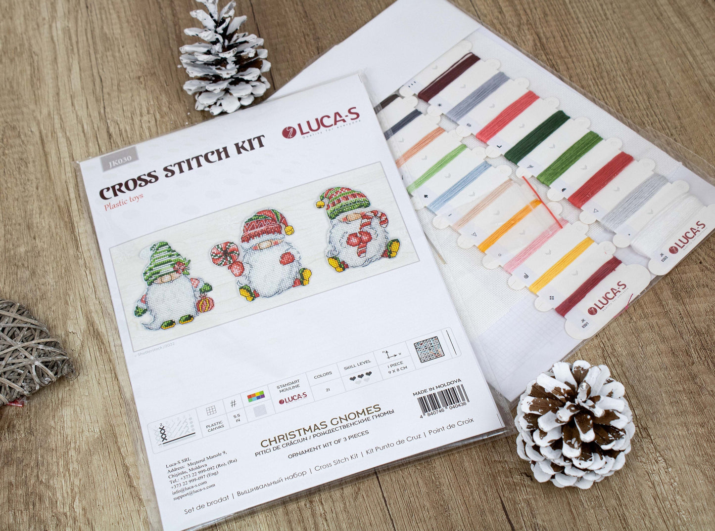 Toys Cross Stitch Kit Luca-S - Christmas Gnomes JK030