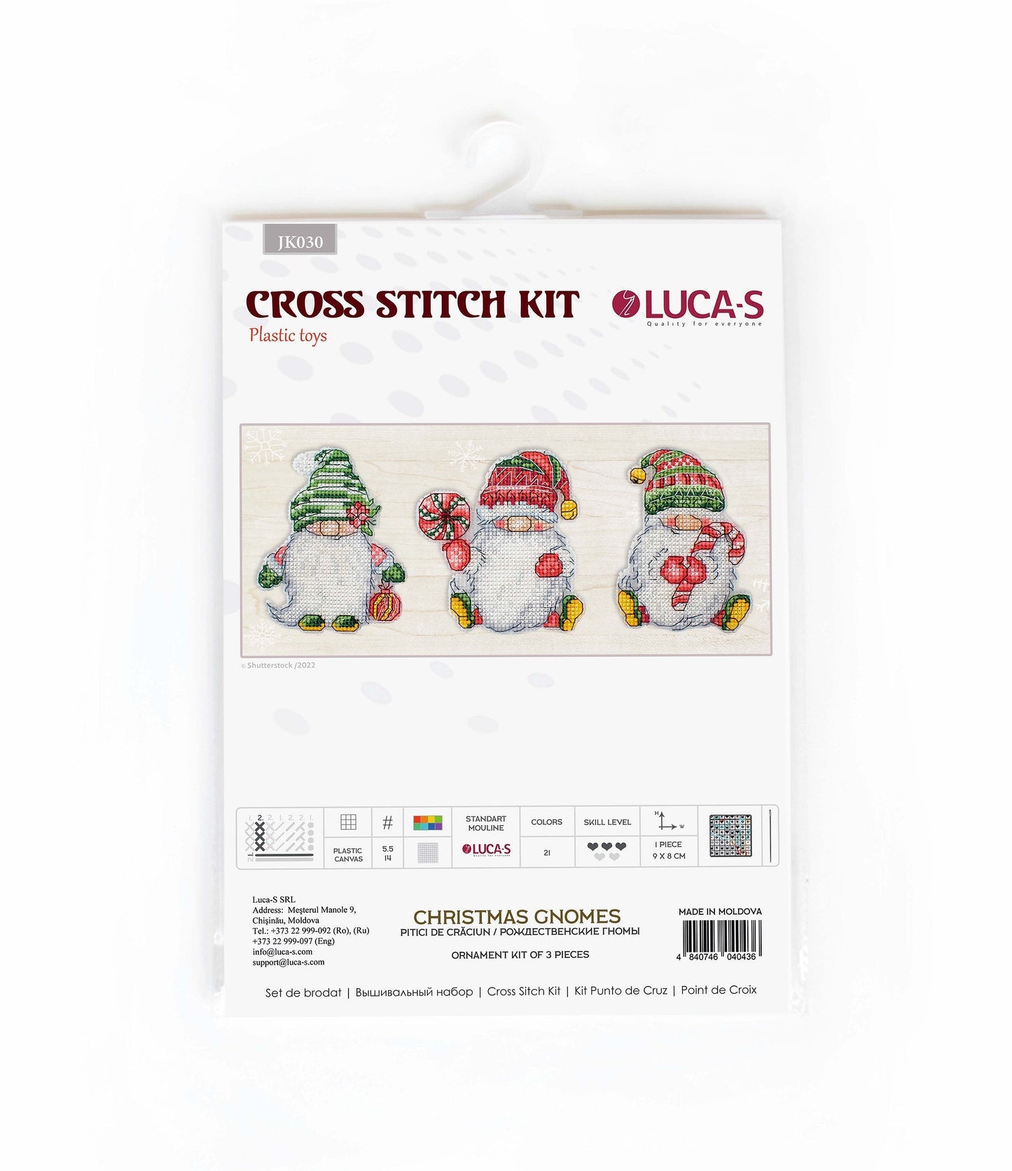 Toys Cross Stitch Kit Luca-S - Christmas Gnomes JK030
