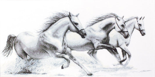 Cross Stitch Kit Luca-S - White Horses, B495