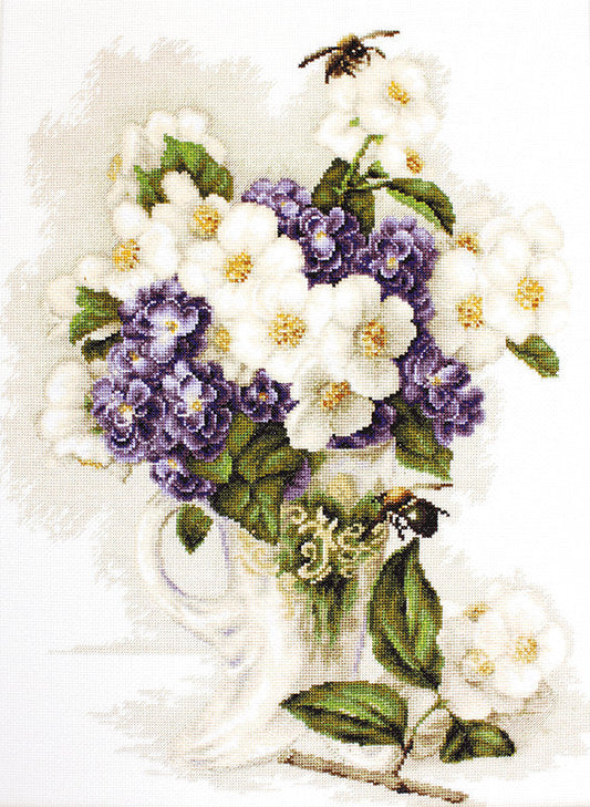 Cross Stitch Kit Luca-S - Vase with Jasmine, B512