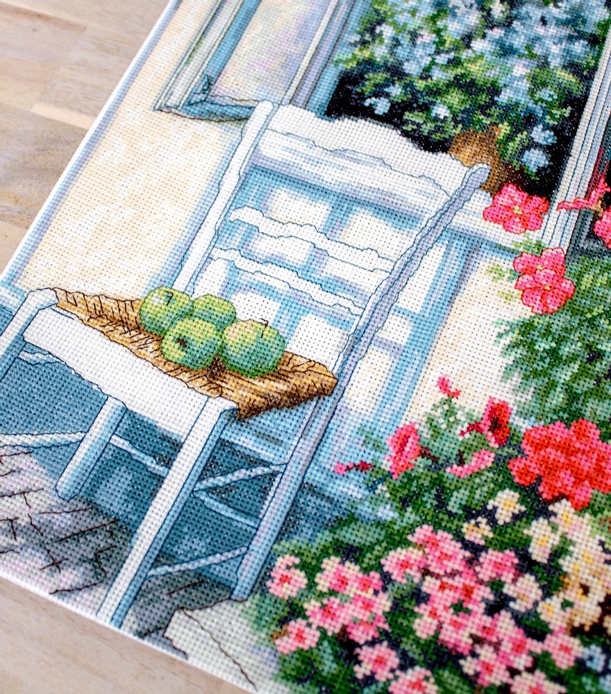 Cross Stitch Kit Luca-S - Terrace with Flowers, BU4017