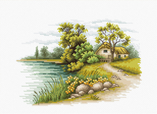Cross Stitch Kit Luca-S - Landscape with a Lake, B2283