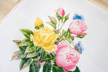 Cross Stitch Kit Luca-S - Yellow Roses and Bengal Roses, BU4003