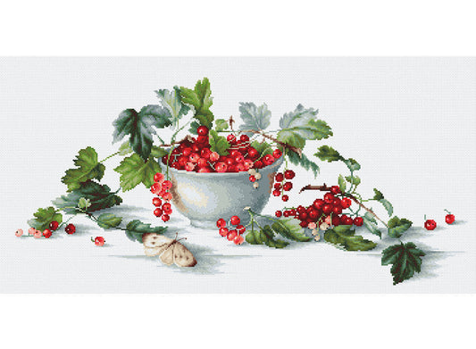 Cross Stitch Kit Luca-S - Red Currants with Butterfly, B2260