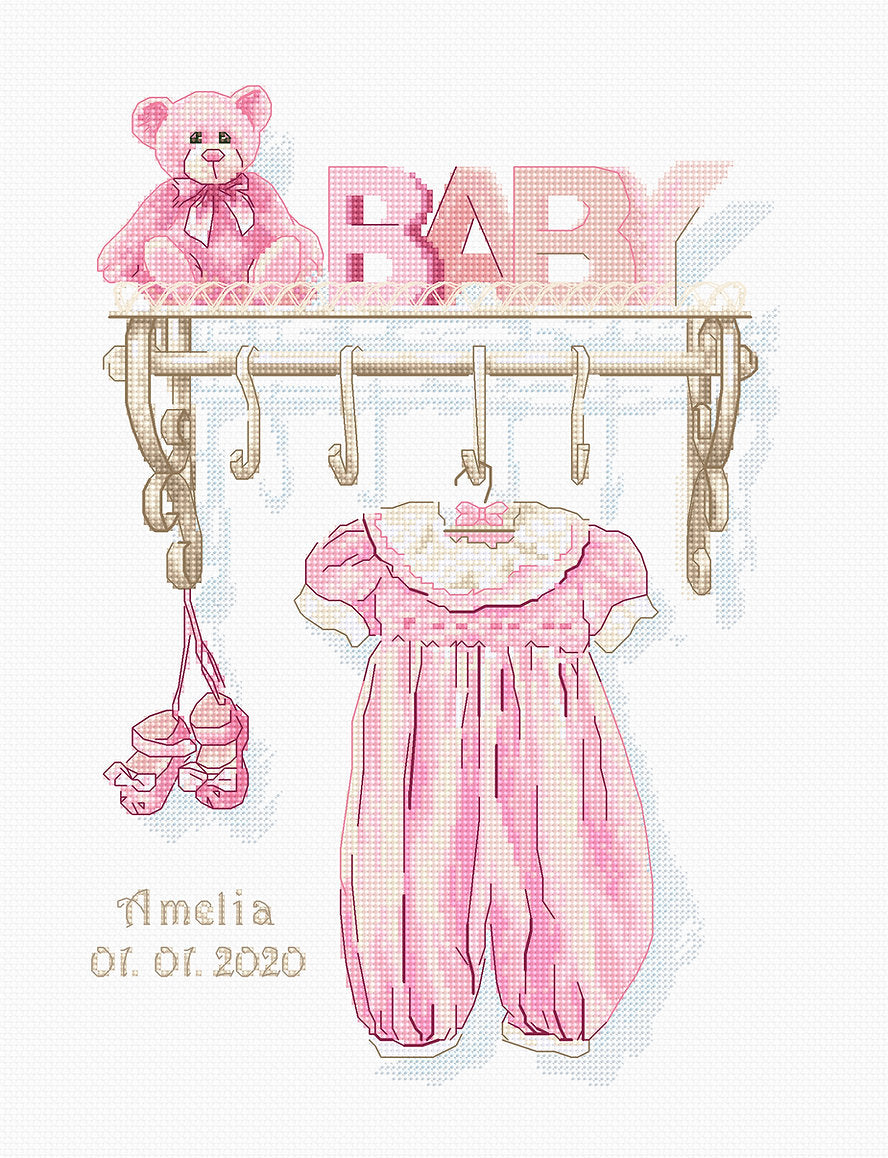Cross Stitch Luca-S - Baby girl birth, B1175