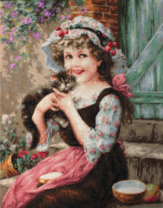 Набор Petit Point Luca-S - Маленькая девочка с котенком G538