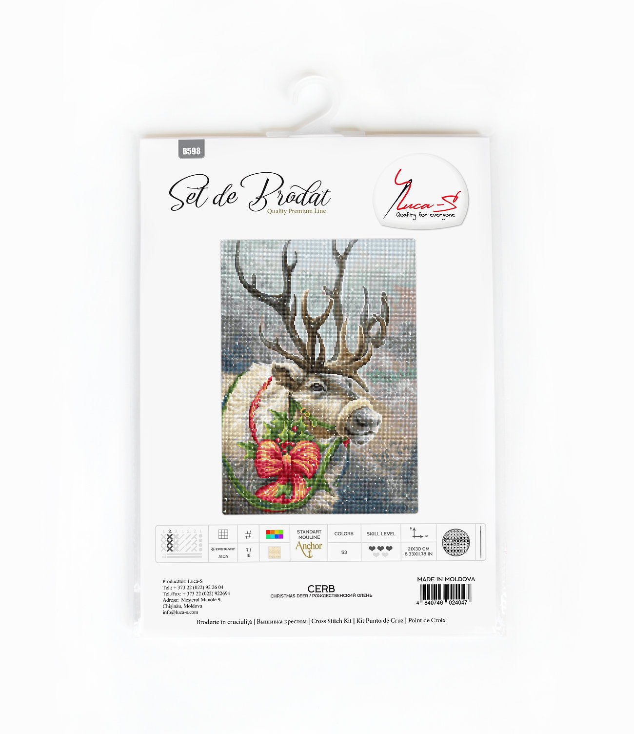 Cross Stitch Kit Luca-S - Christmas Deer, B598