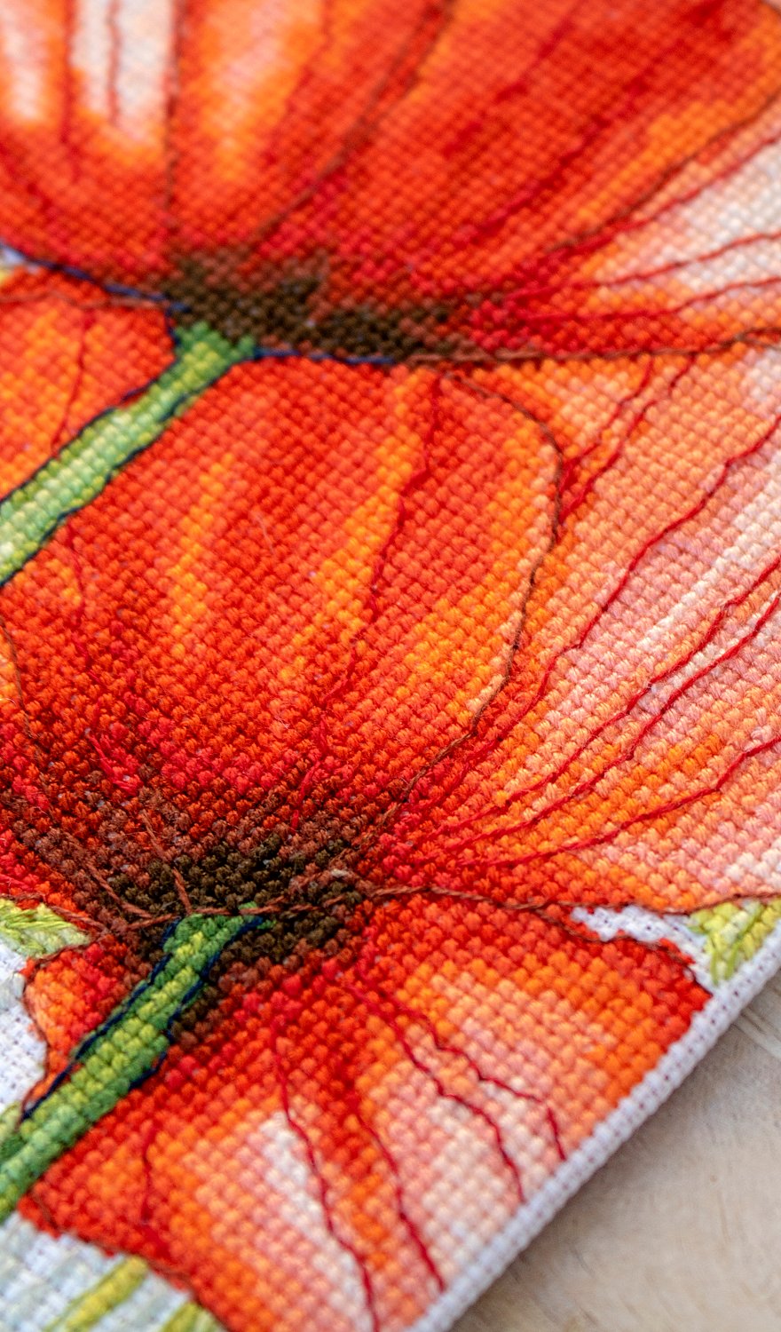 Cross Stitch Kit Luca-S - Poppies and Butterflies, BU4018