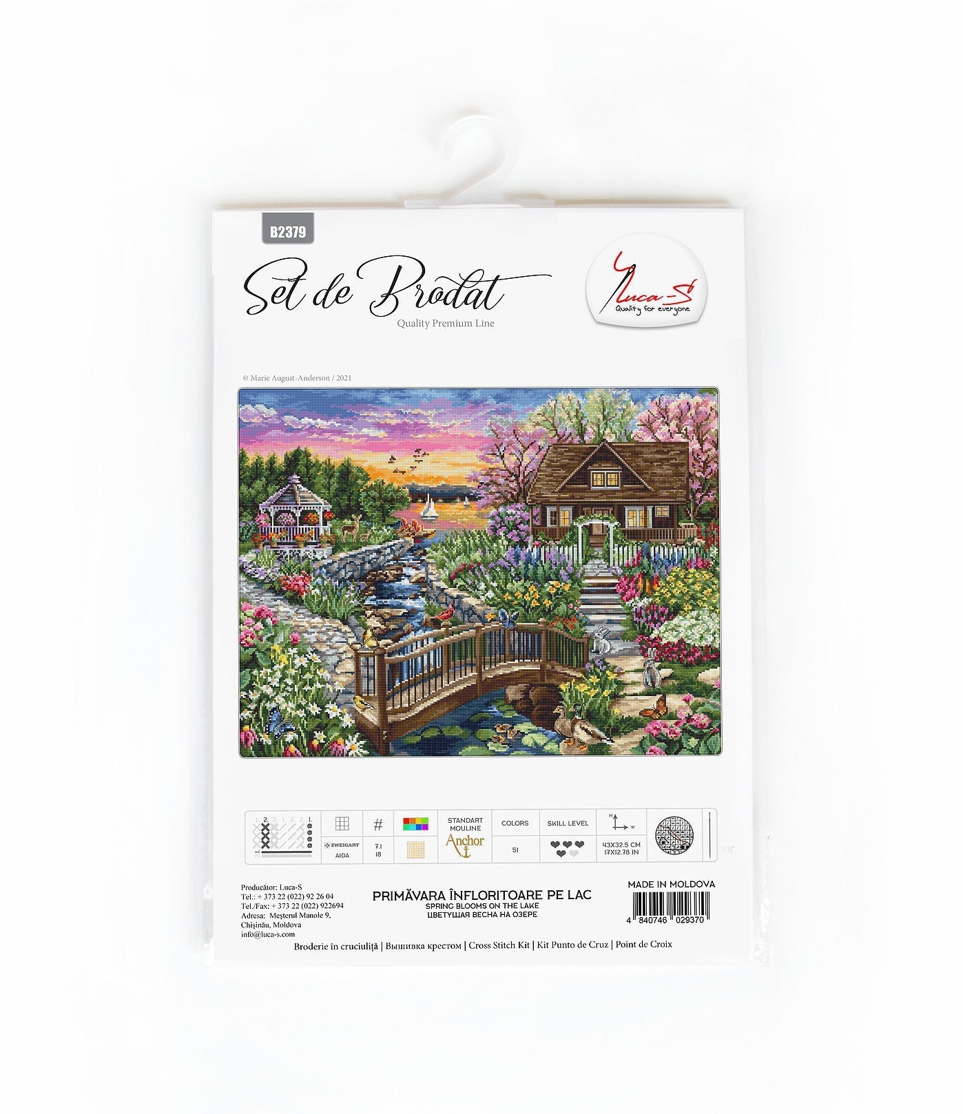 Cross Stitch Kit Luca-S - Spring Blooms on the Lake - HobbyJobby