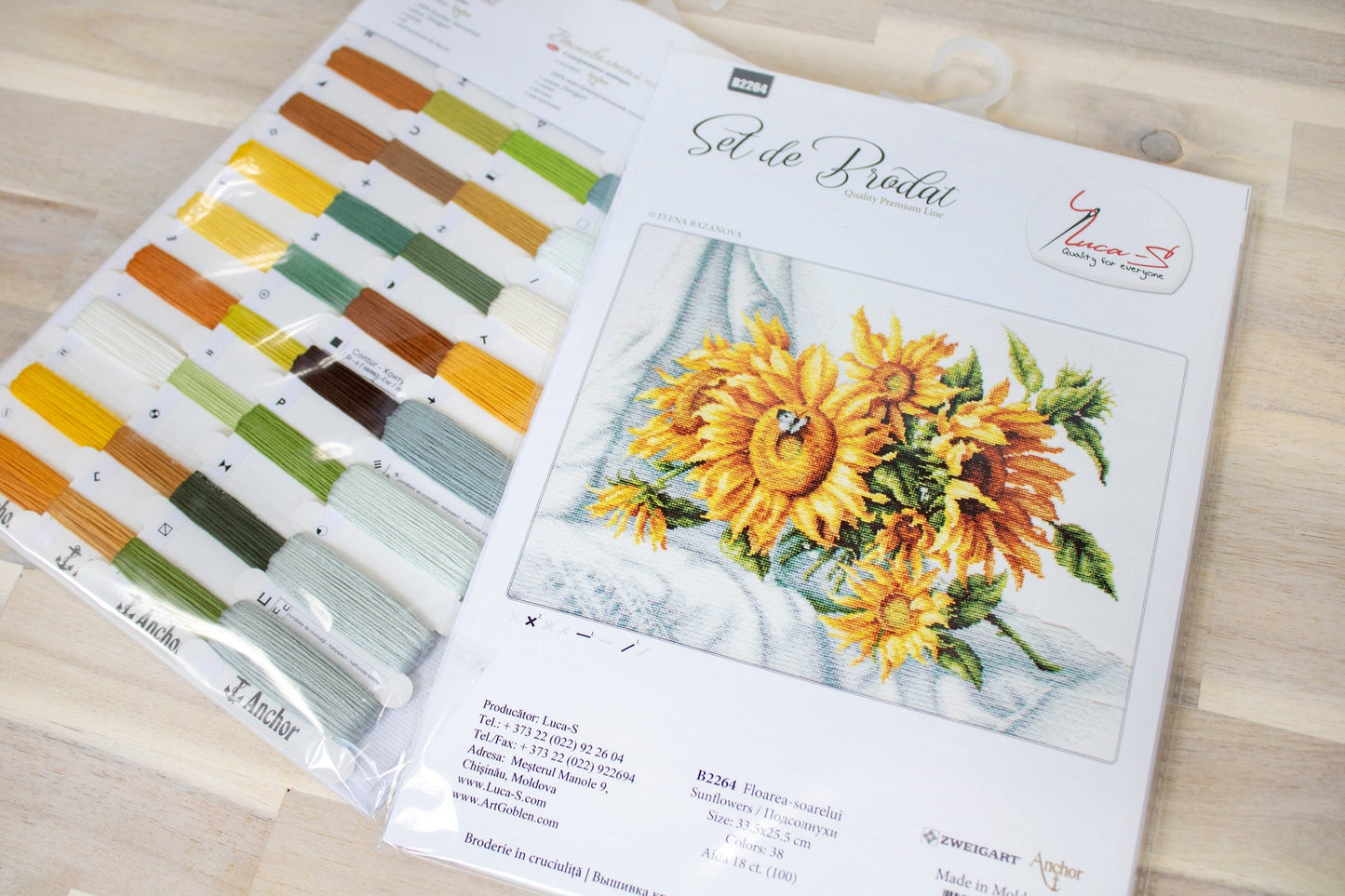 Cross Stitch Kit Luca-S - Sunflowers - HobbyJobby