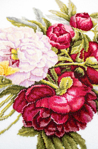 Cross Stitch Kit Luca-S - Peonies Bouquet, B2354