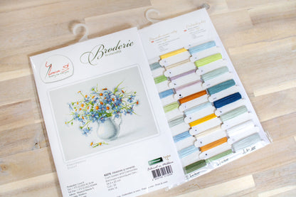 Cross Stitch Kit Luca-S - Cornflowers and Chamomile Vase, B2275