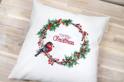Pillow Kit - Cross Stitch - Christmas Bird, PB197