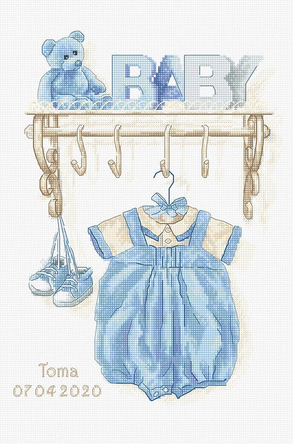Набор для вышивки крестом Luca-S - Рождение мальчика, B1174